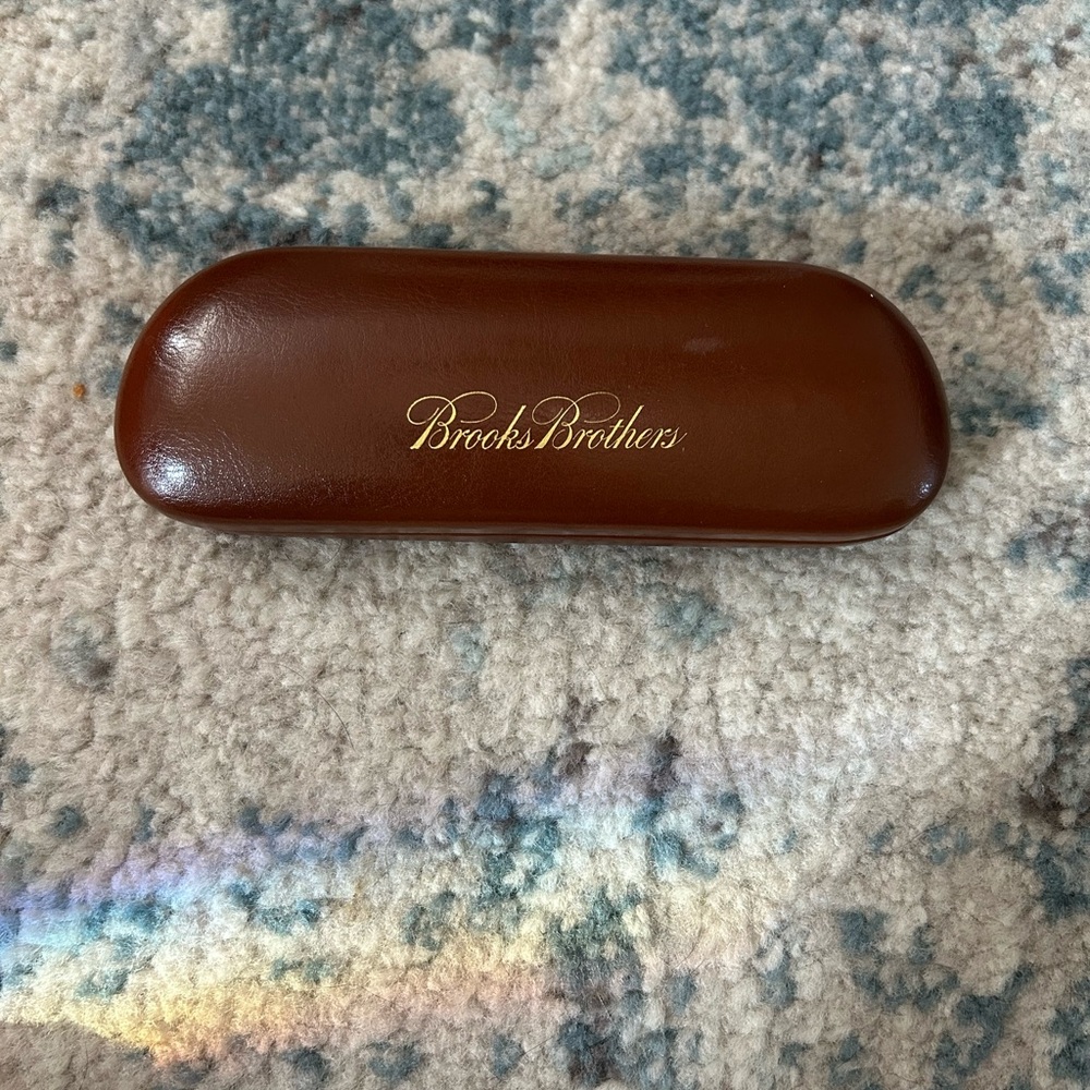 Brooks Brothers Rich Brown Leather Eyewear Case
